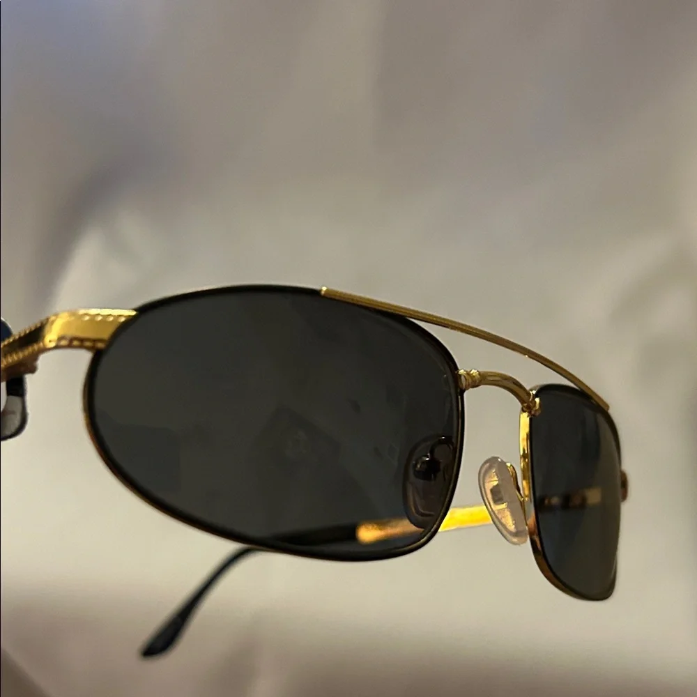 Vintage Notorio N120 Gold and Black Sunglasses. New. 100% UV